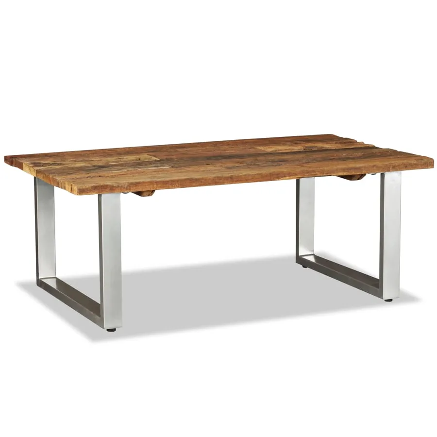 Table basse Bois de récupération massif 100x60x38 cm - 3