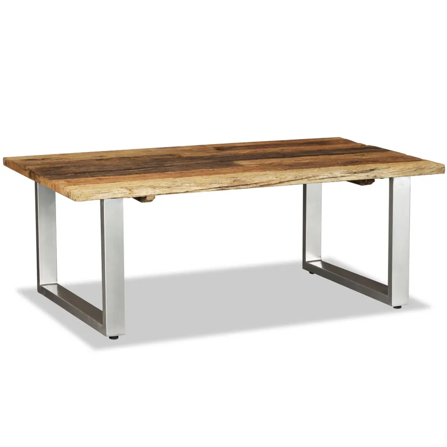 Table basse Bois de récupération massif 100x60x38 cm - 4