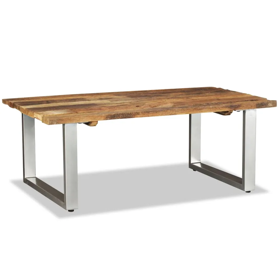Table basse Bois de récupération massif 100x60x38 cm - 5