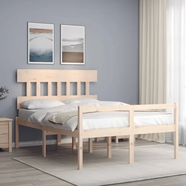 Lit pour personne âgée sans matelas 120x200 cm bois massif