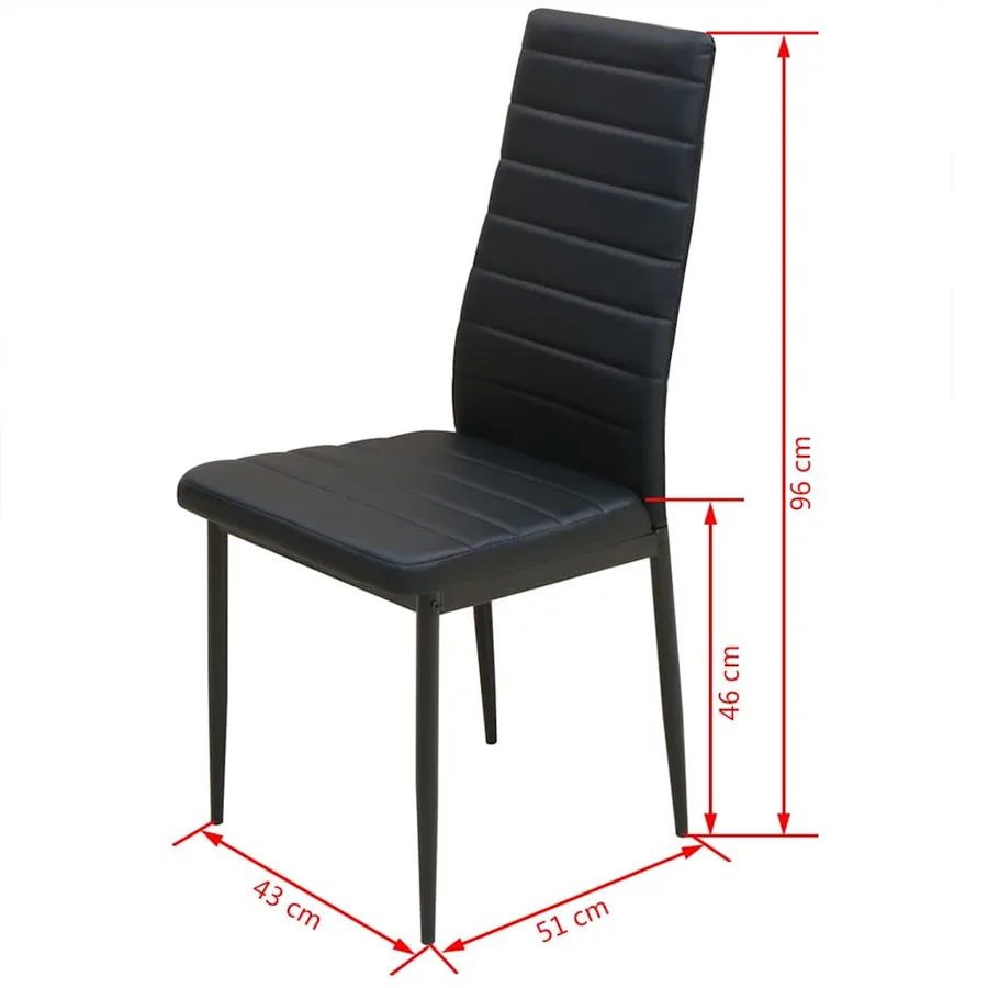Ensemble table et chaise de salle à manger 5 pièces noir - 8