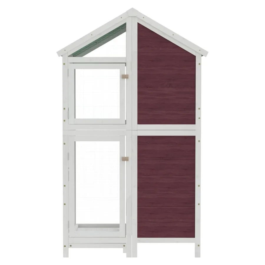 Maison à oiseaux moka 97x81x152 cm bois massif de pin - 3
