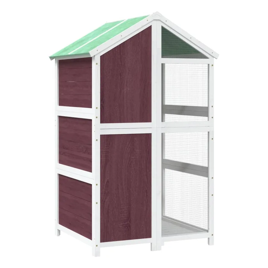 Maison à oiseaux moka 97x81x152 cm bois massif de pin - 6