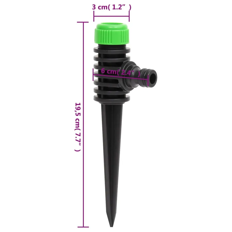 Arroseurs rotatifs 6 pcs vert et noir 3x6x19,5 cm ABS et PP - 6