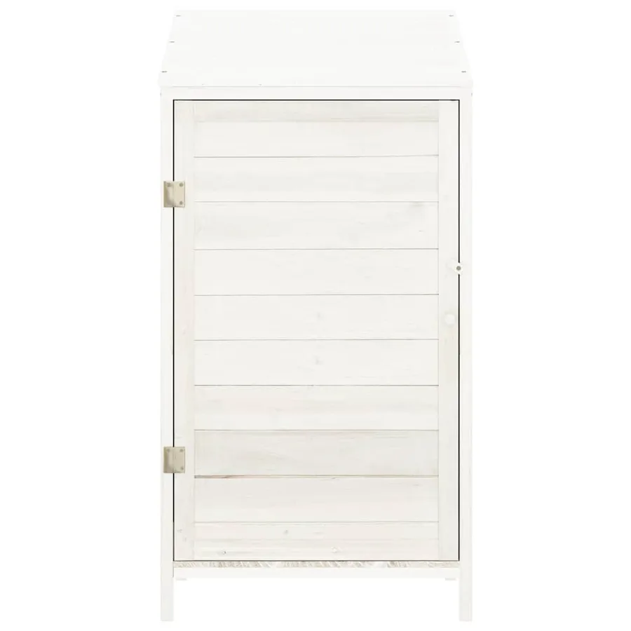 Remise de jardin Blanc 55x52x112 cm Bois de sapin solide - 3