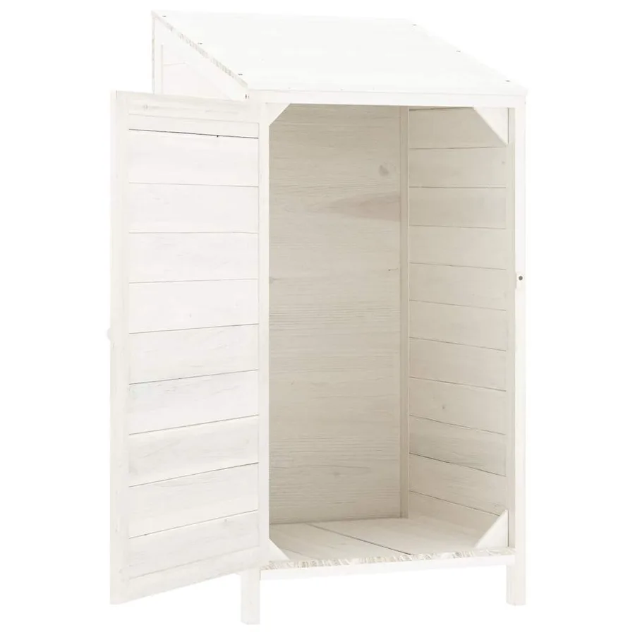 Remise de jardin Blanc 55x52x112 cm Bois de sapin solide - 4
