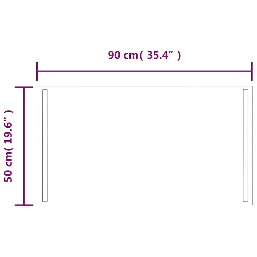 Miroir de salle de bain à LED 90x50 cm - 5