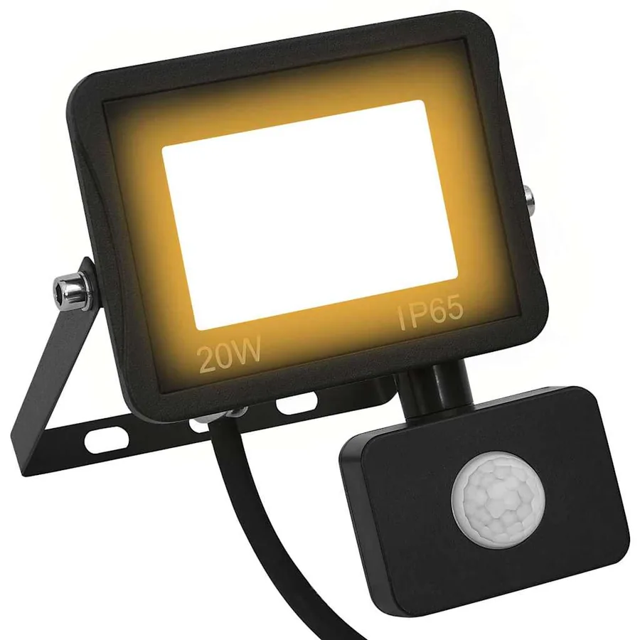 Projecteur à LED avec capteur 20 W Blanc chaud