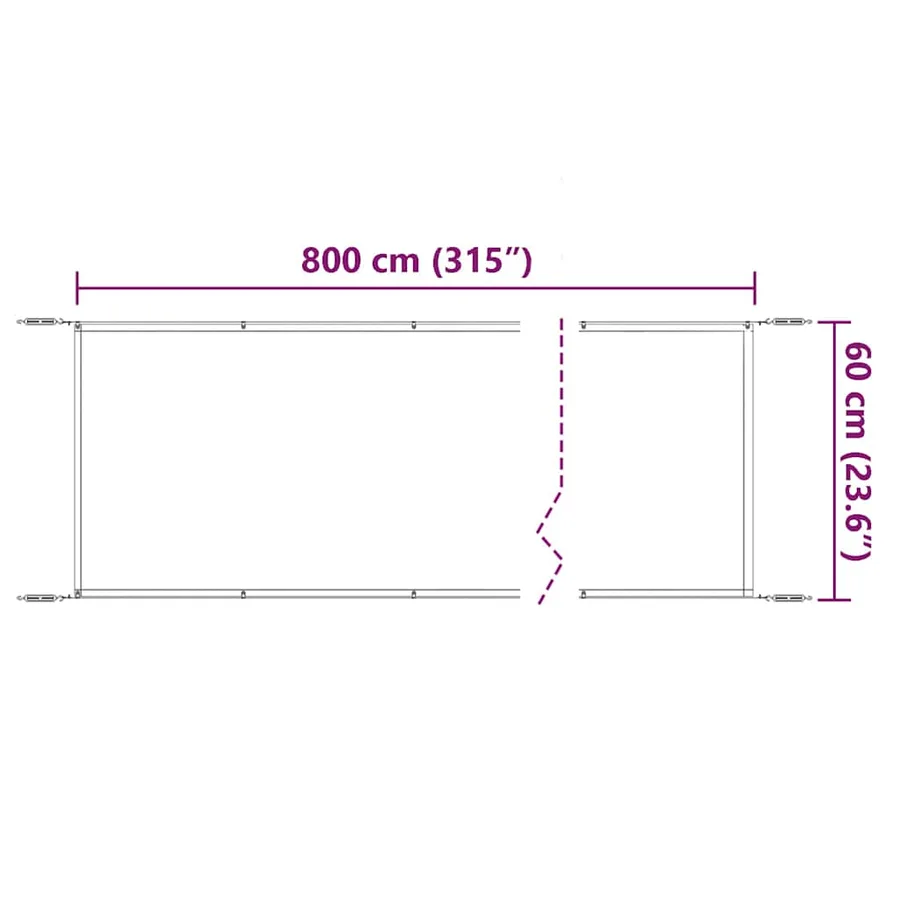 Auvent vertical Anthracite 60x800 cm Tissu oxford - 6
