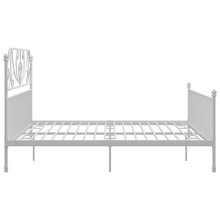 Cadre de lit sans matelas blanc métal 200x200 cm - 4