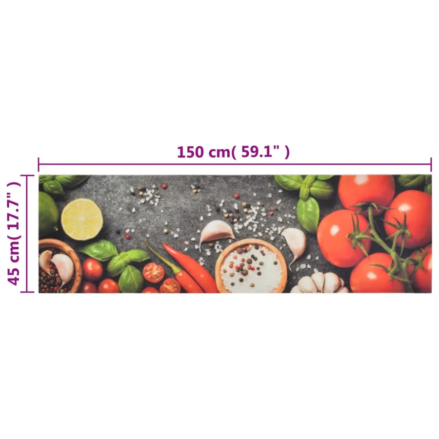 Tapis de cuisine lavable impression légumes 45x150 cm velours - 5