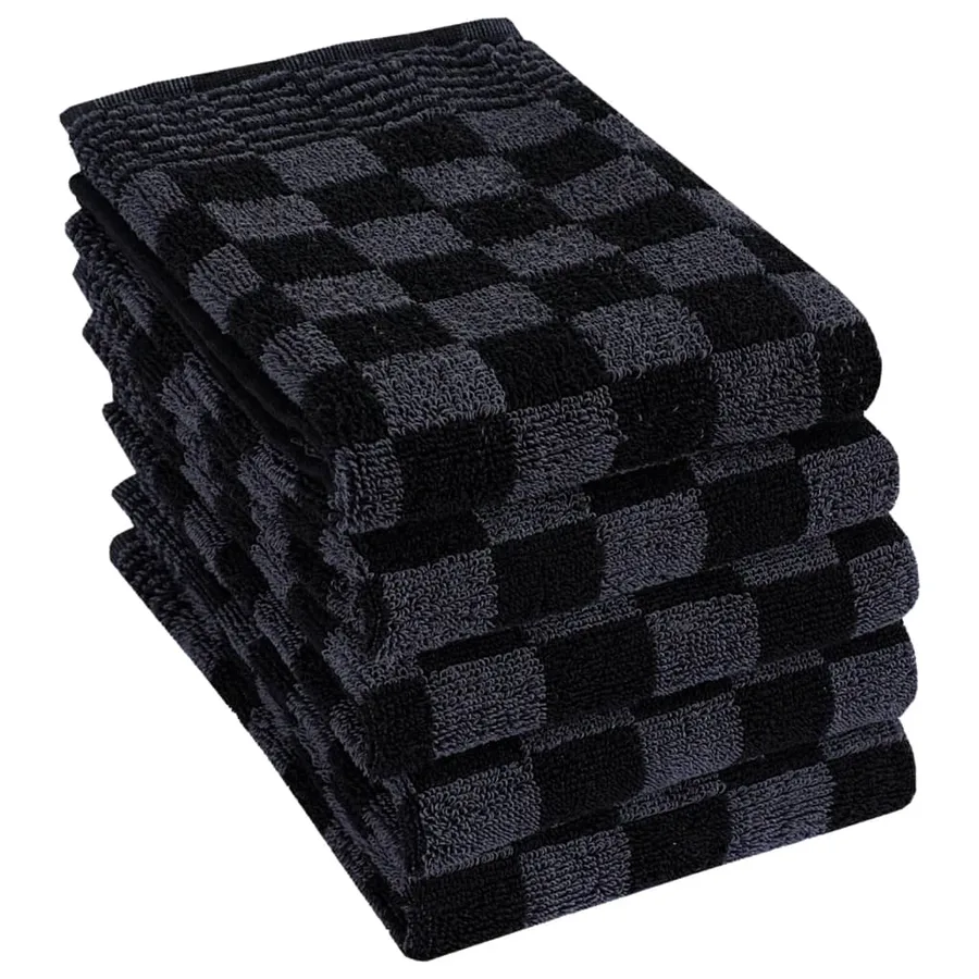 Ensemble de serviettes 20 pcs noir et gris coton - 3