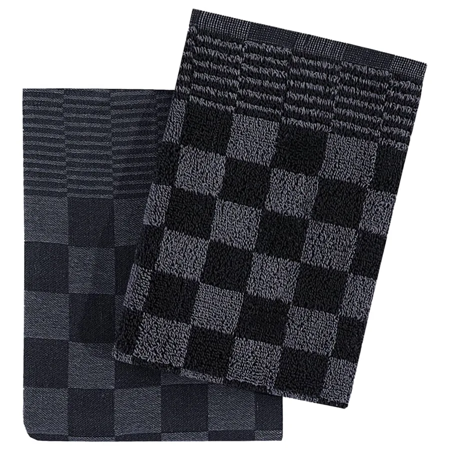Ensemble de serviettes 20 pcs noir et gris coton - 7