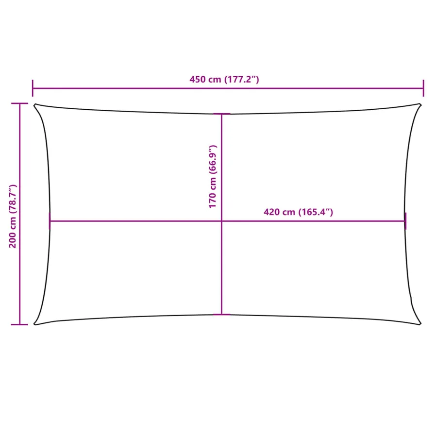 Voile de parasol tissu oxford rectangulaire 2x4,5 m vert foncé - 10
