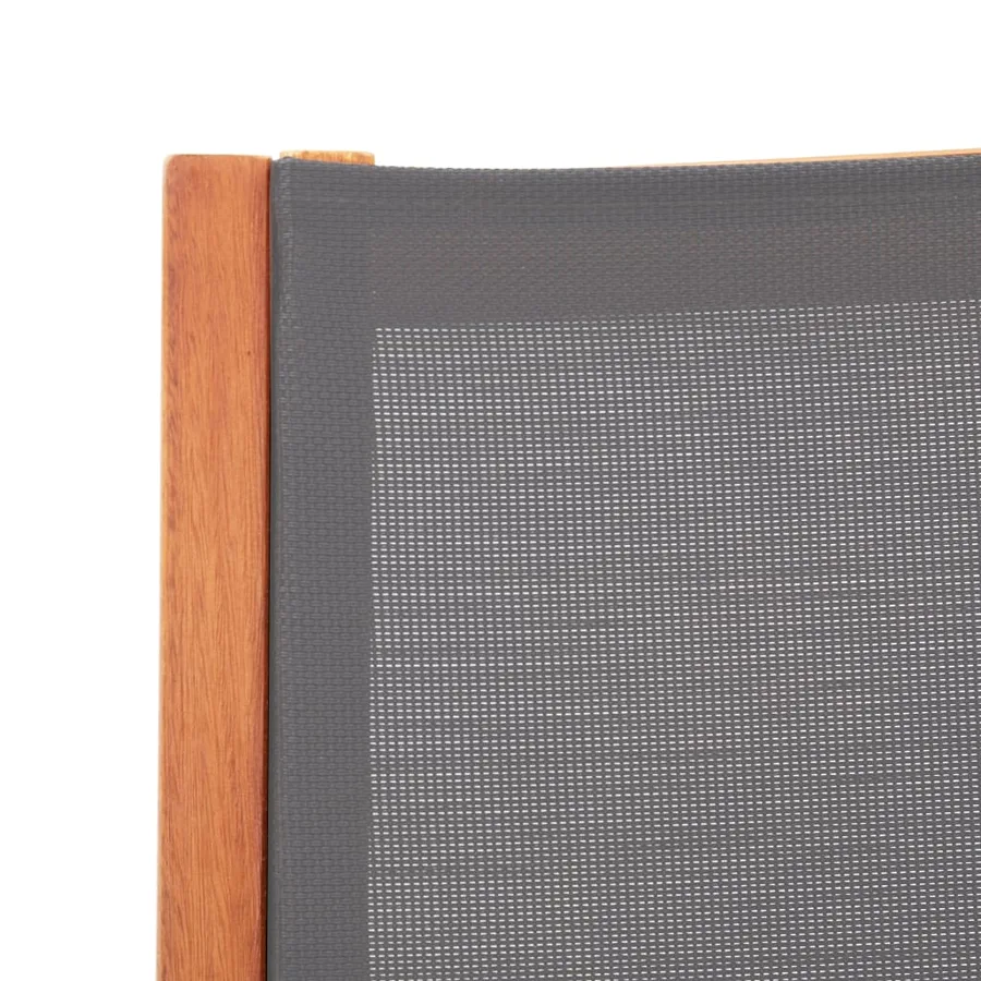 Chaise de jardin et repose-pied Gris Eucalyptus et textilène - 7