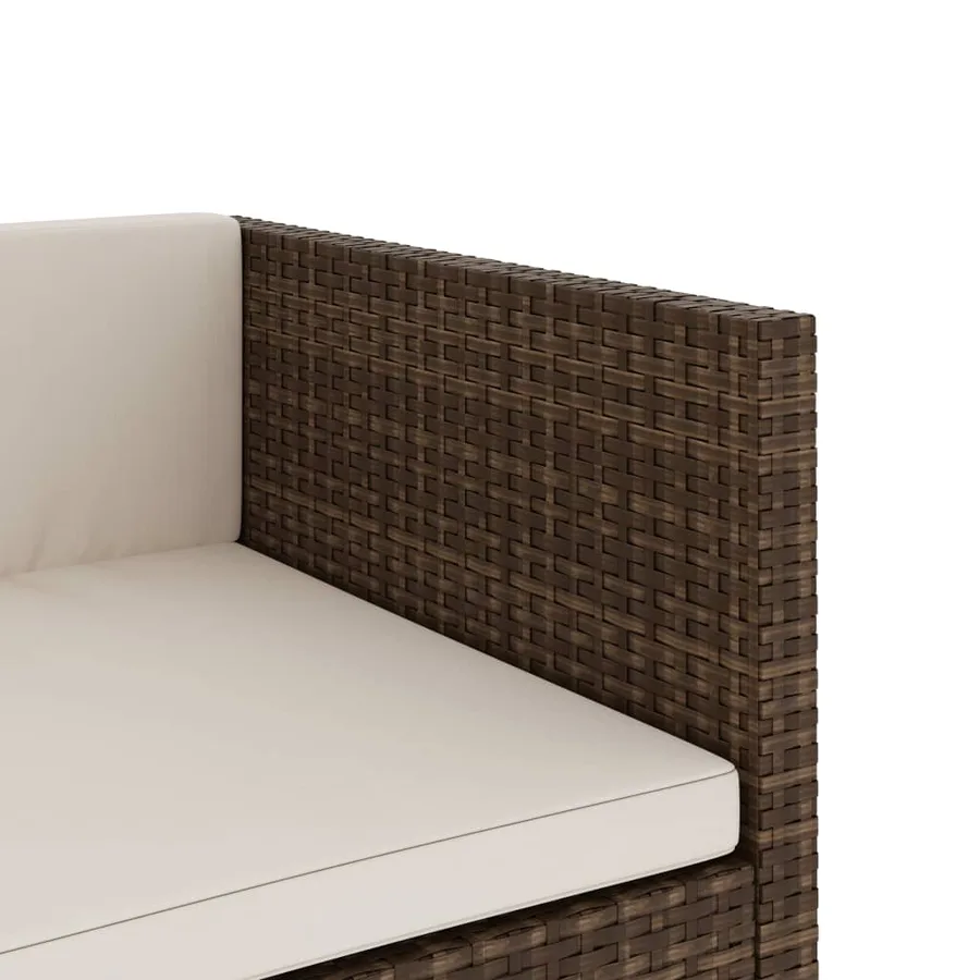 Salon de jardin 5 pcs avec coussins Résine tressée Marron - 13