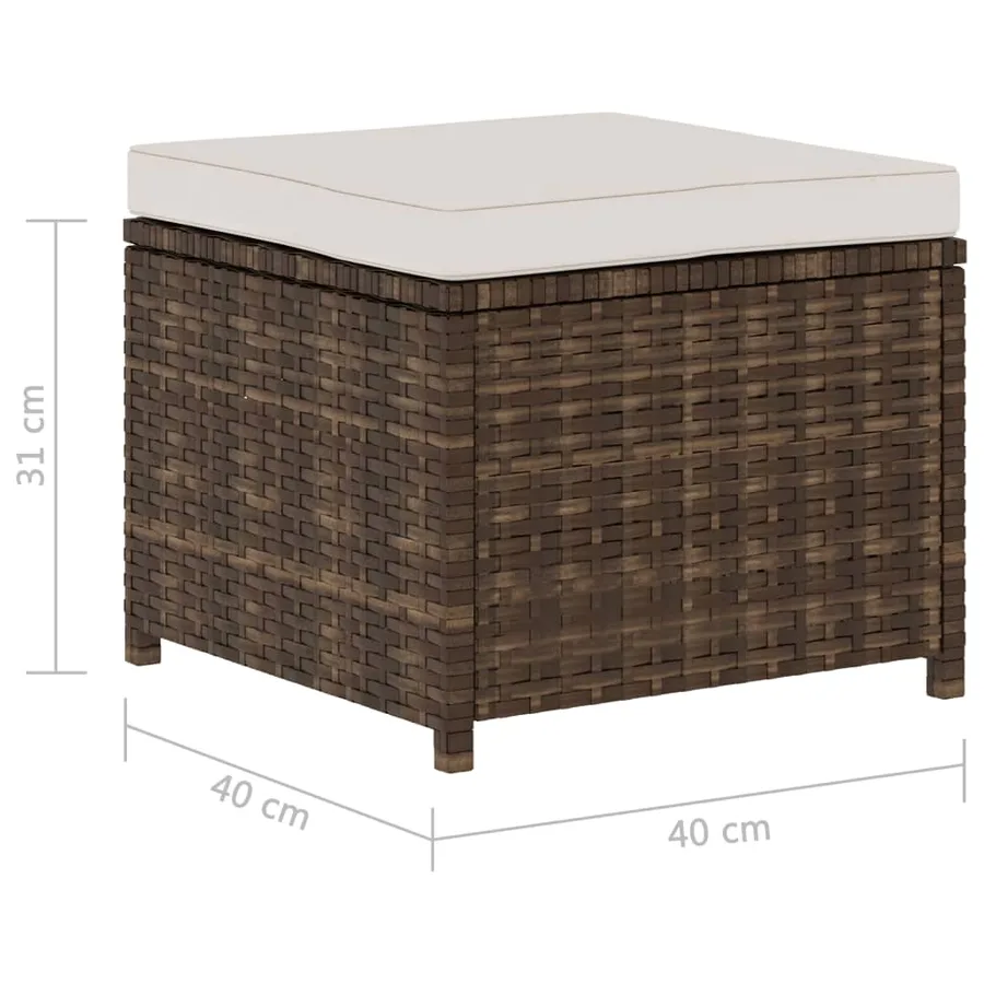 Salon de jardin 5 pcs avec coussins Résine tressée Marron - 18
