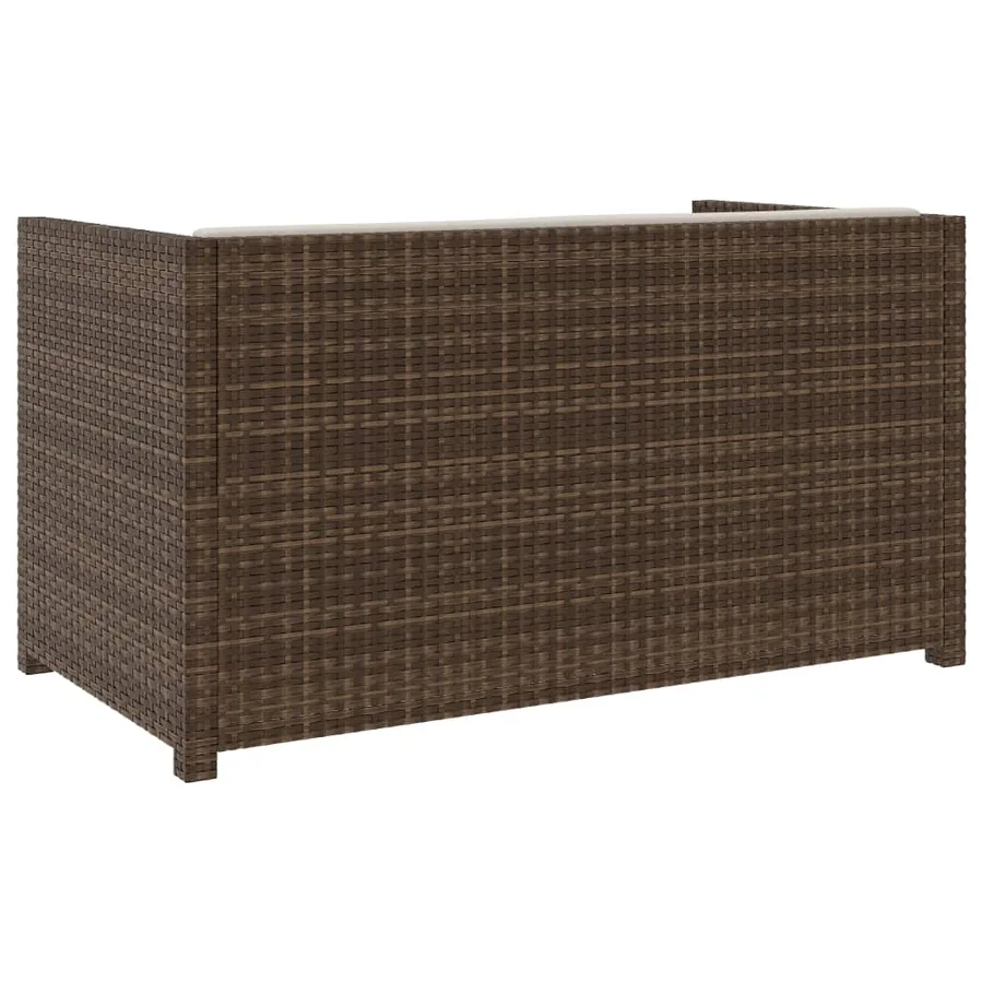 Salon de jardin 5 pcs avec coussins Résine tressée Marron - 4
