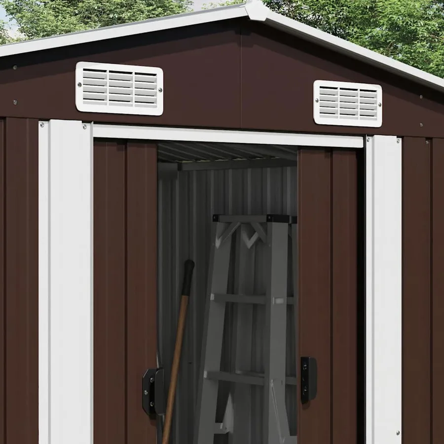 Abri de jardin Marron 257x779x181 cm Acier galvanisé - 3