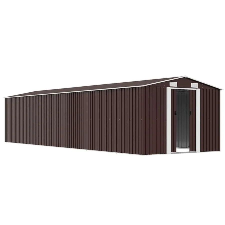 Abri de jardin Marron 257x779x181 cm Acier galvanisé - 4
