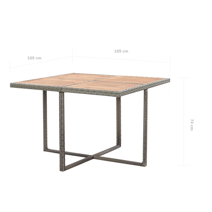 Ensemble à manger d'extérieur avec coussins 9pcs résine tressée - 11