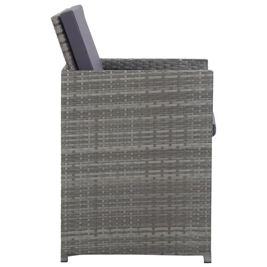 Ensemble à manger d'extérieur avec coussins 9pcs résine tressée - 4