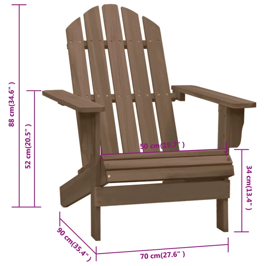 Chaise de jardin Bois Marron - 6