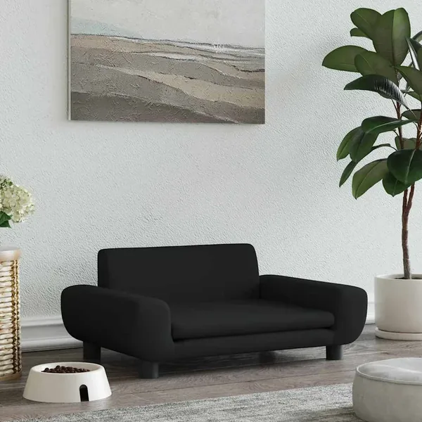 Lit pour chien noir 70x45x33 cm velours
