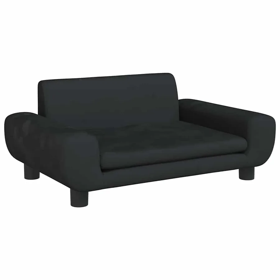 Lit pour chien noir 70x45x33 cm velours - 2