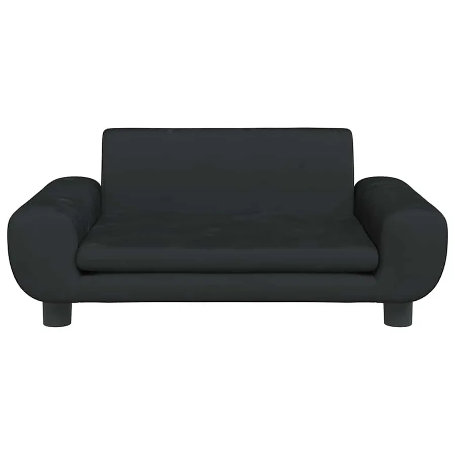 Lit pour chien noir 70x45x33 cm velours - 3