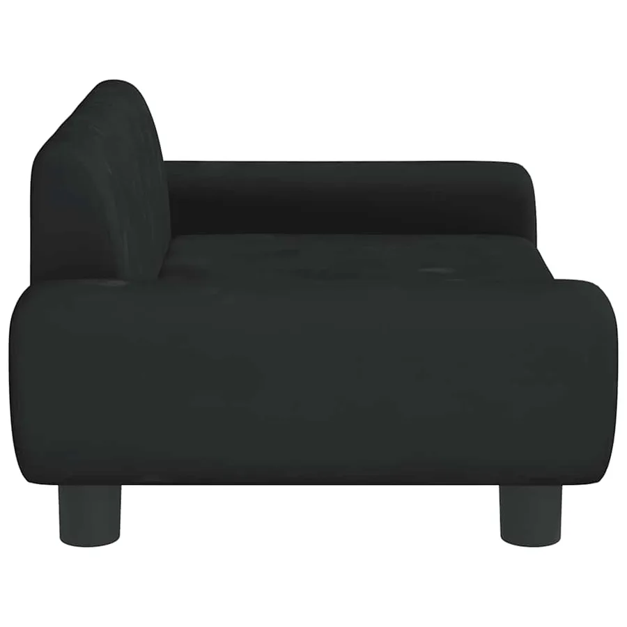 Lit pour chien noir 70x45x33 cm velours - 4