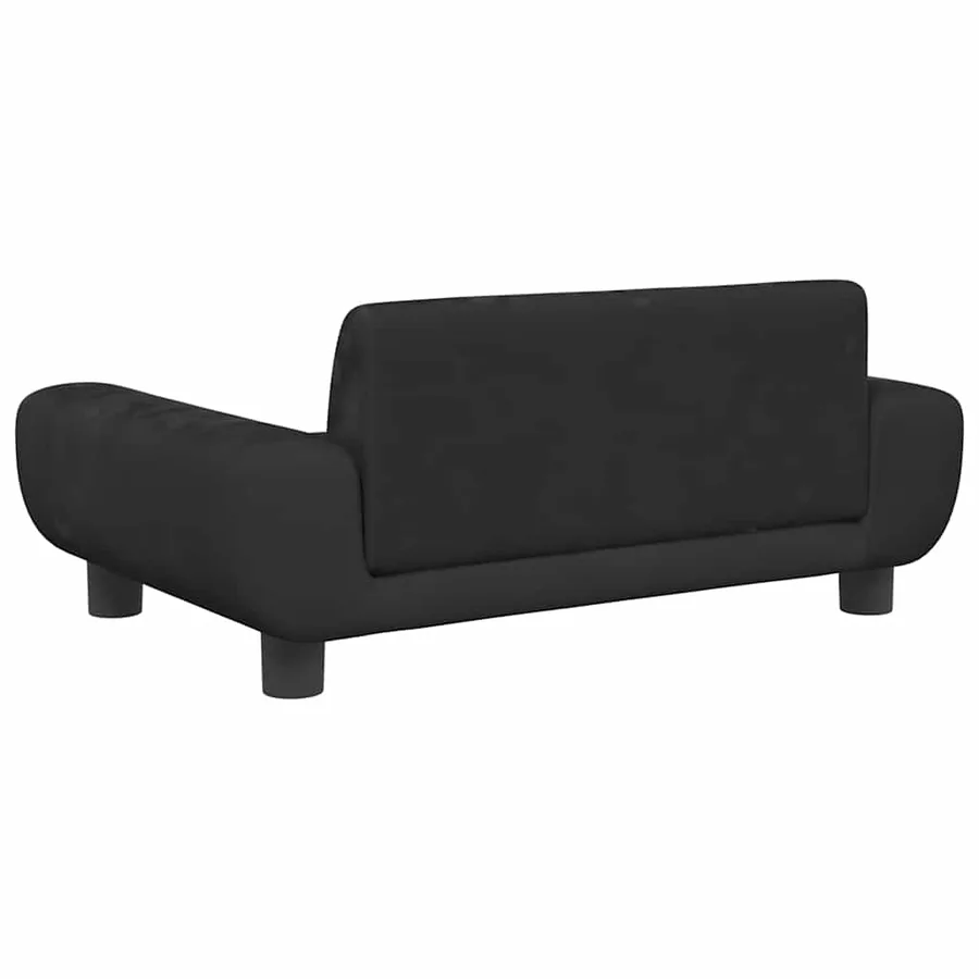 Lit pour chien noir 70x45x33 cm velours - 5