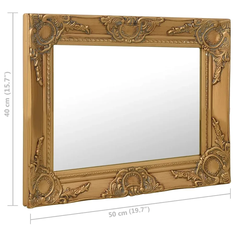 Miroir mural style baroque 50x40 cm Doré - 6
