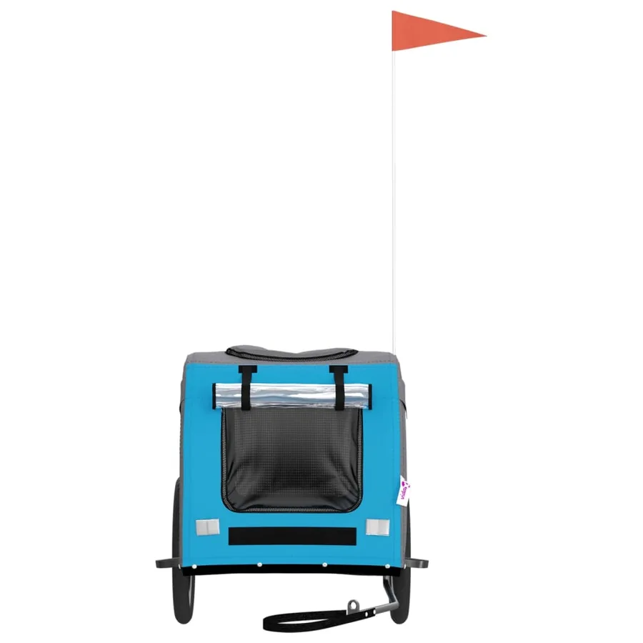 Remorque de vélo pour animaux de compagnie bleu et gris - 4