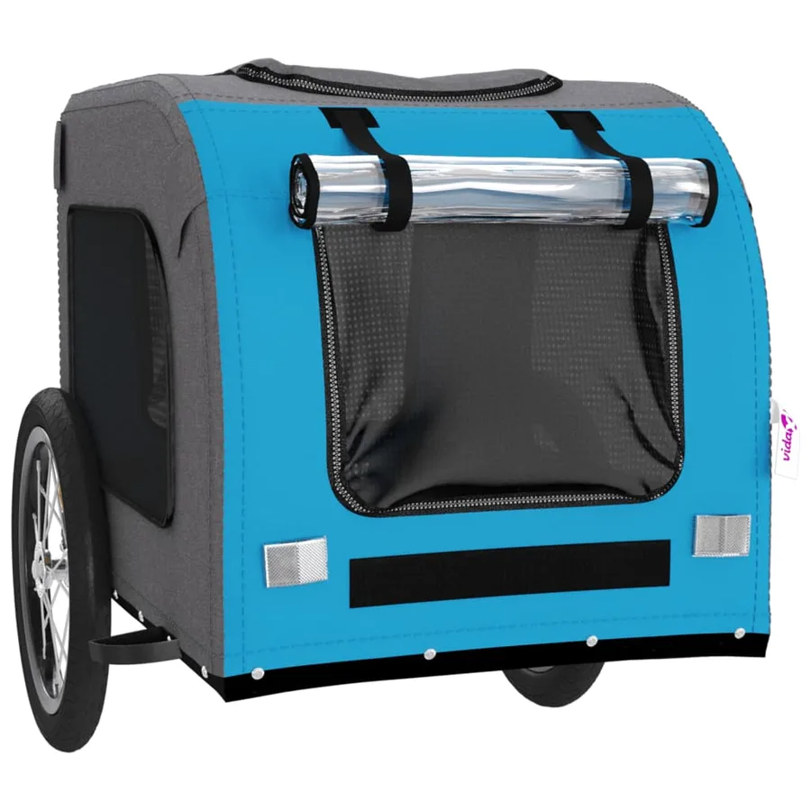 Remorque de vélo pour animaux de compagnie bleu et gris - 5
