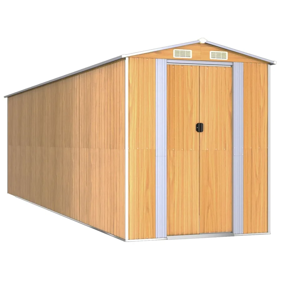 Abri de jardin Marron clair 192x689x223 cm Acier galvanisé - 2