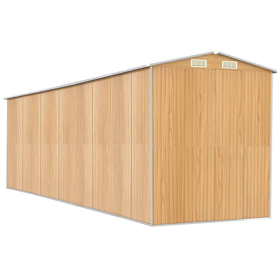 Abri de jardin Marron clair 192x689x223 cm Acier galvanisé - 6