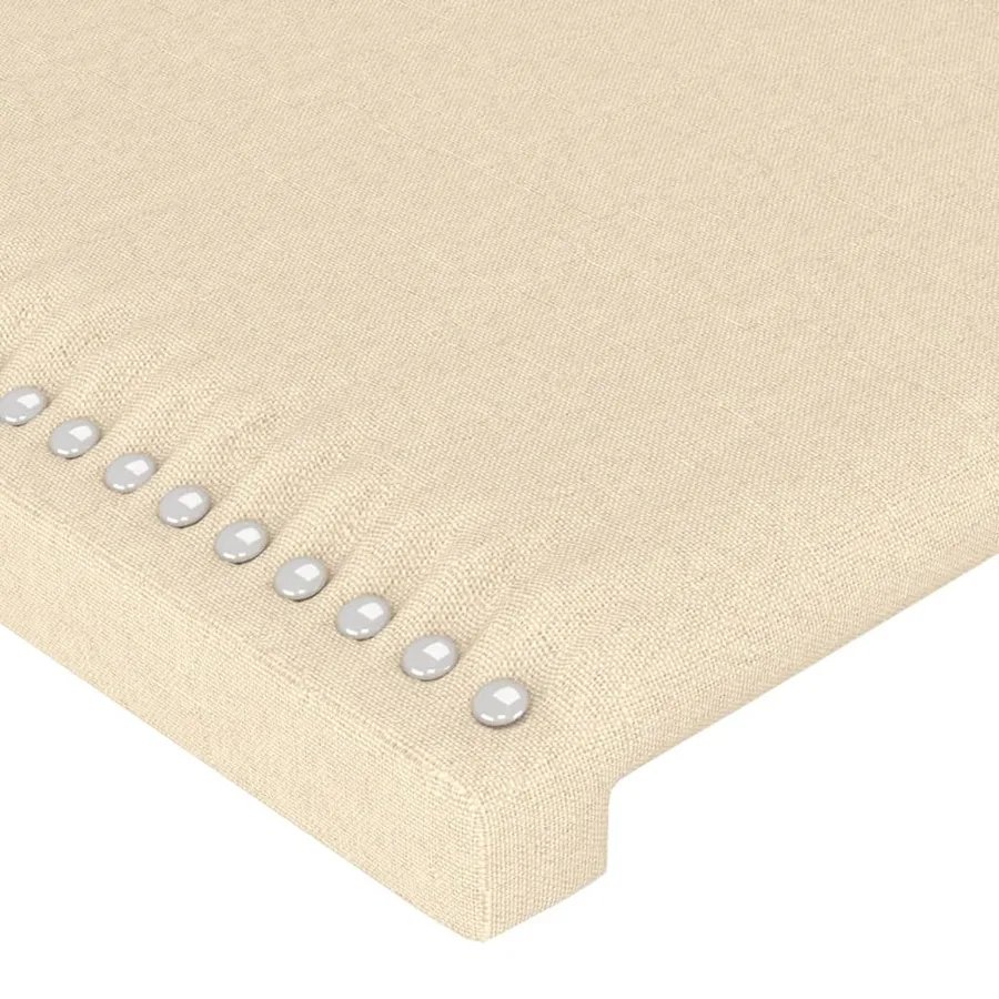 Cadre de lit sans matelas crème 140x190 cm tissu - 10