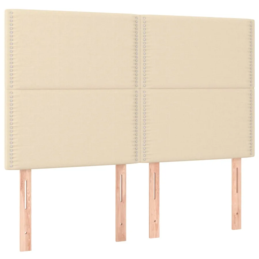 Cadre de lit sans matelas crème 140x190 cm tissu - 9