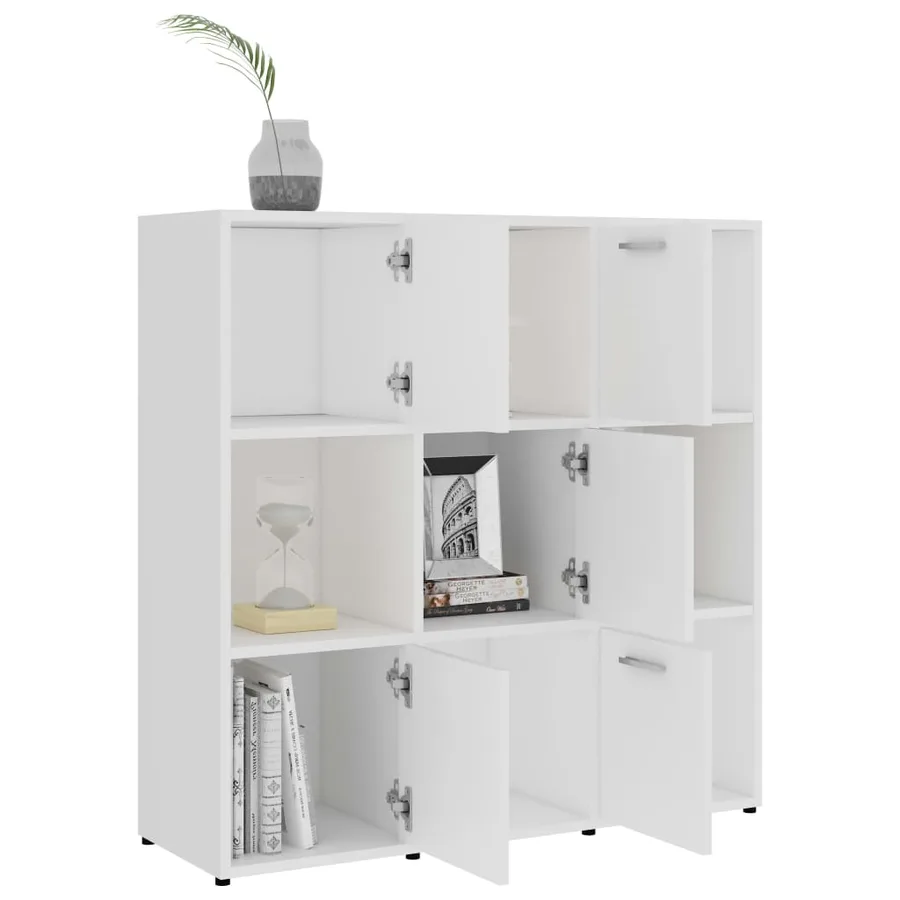 Bibliothèque Blanc 90x30x90 cm Bois d’ingénierie - 4