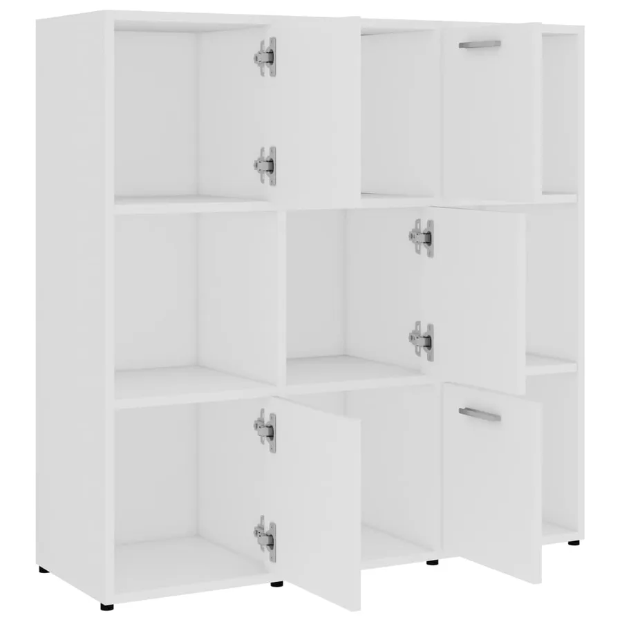 Bibliothèque Blanc 90x30x90 cm Bois d’ingénierie - 5