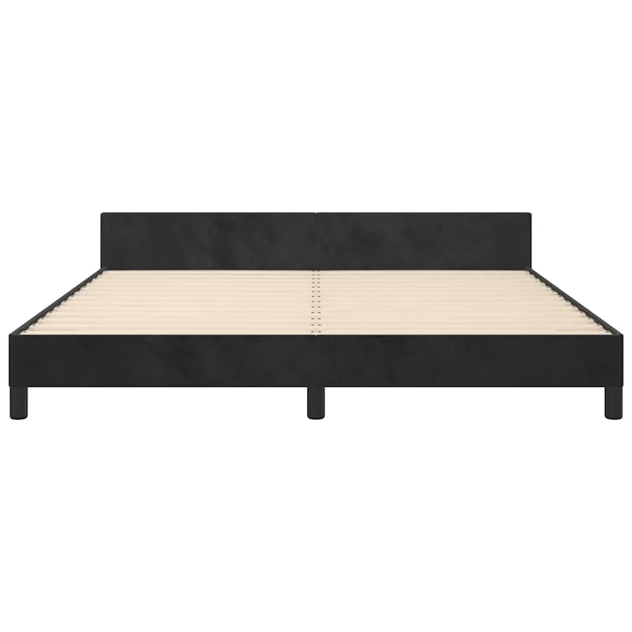 Cadre de lit sans matelas noir 160x200 cm velours - 5