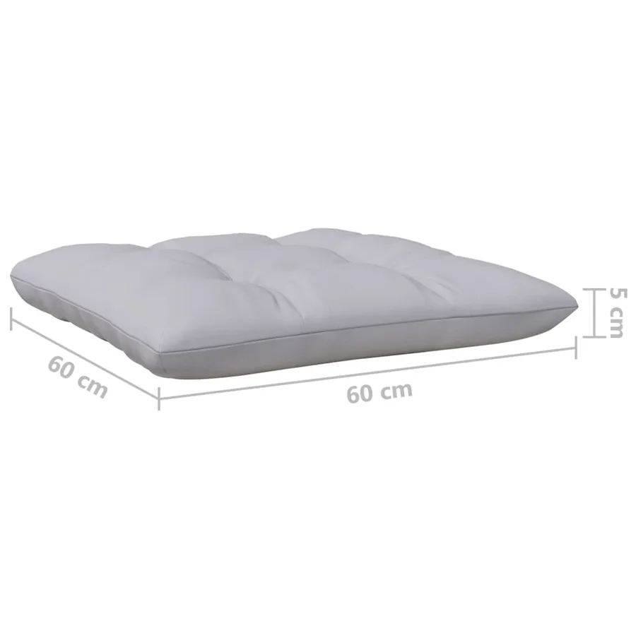 Salon de jardin 5 pcs avec coussins gris bois de pin - 9
