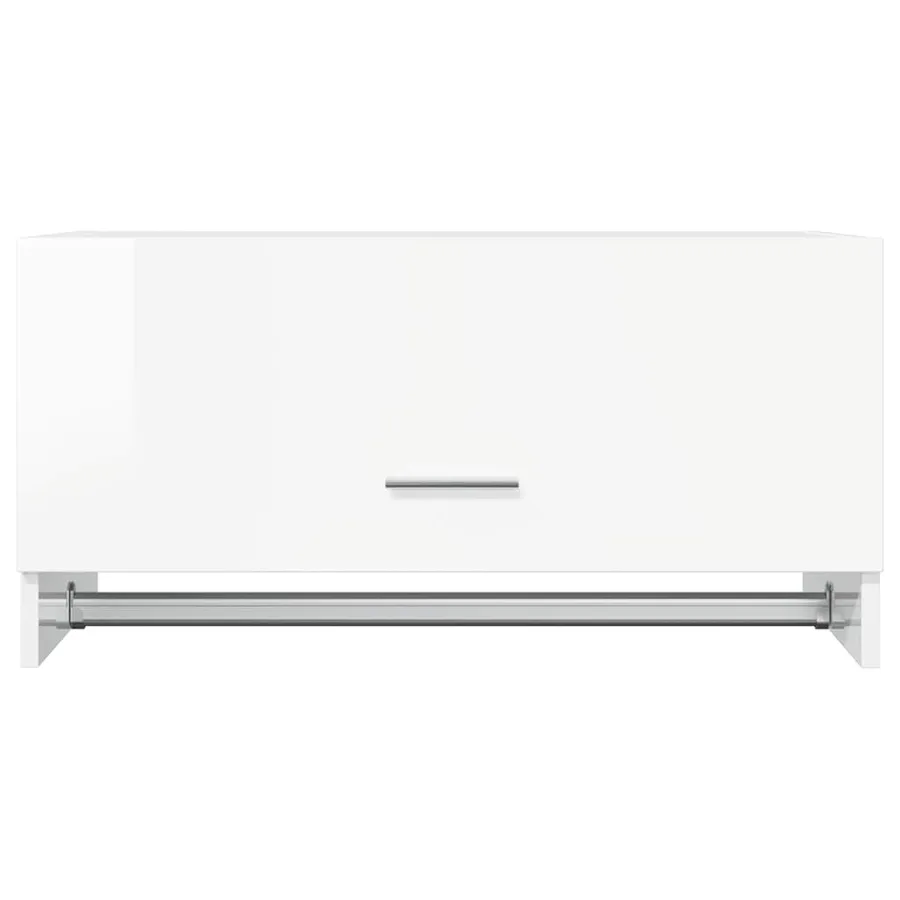 Garde-robe blanc brillant 70x32,5x35 cm bois d'ingénierie - 4