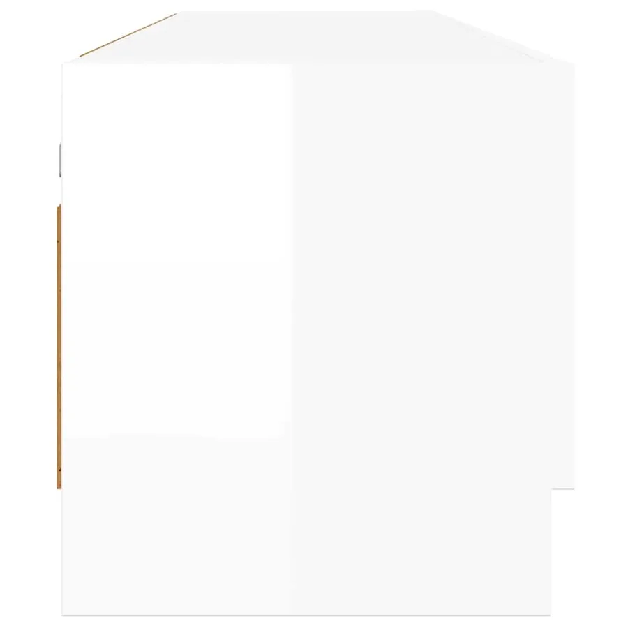 Garde-robe blanc brillant 70x32,5x35 cm bois d'ingénierie - 5
