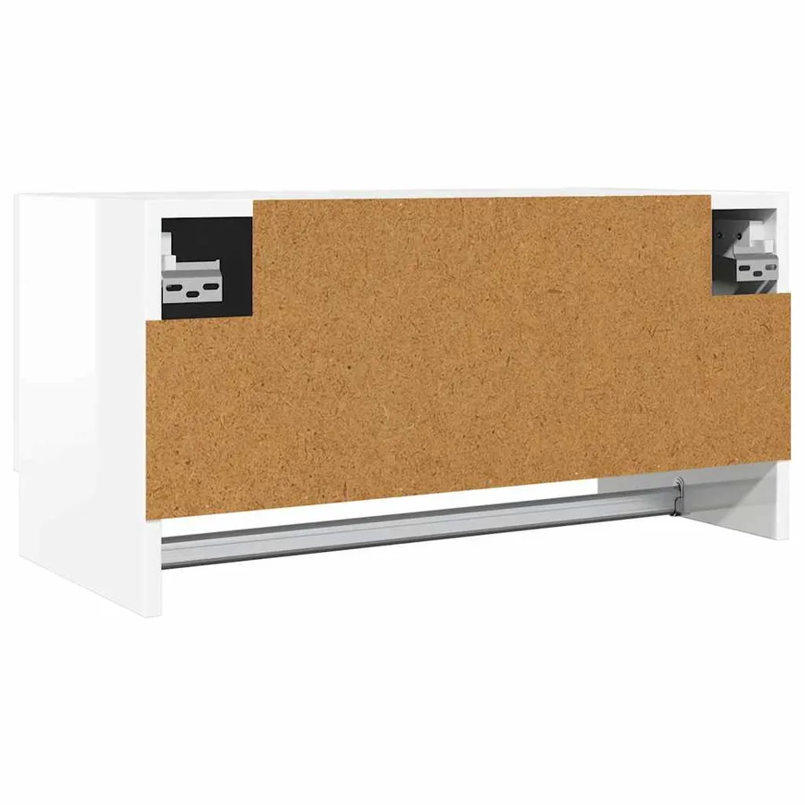Garde-robe blanc brillant 70x32,5x35 cm bois d'ingénierie - 6