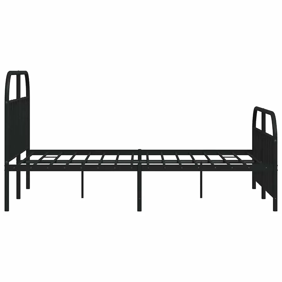 Cadre de lit métal sans matelas avec pied de lit noir 140x200cm - 7