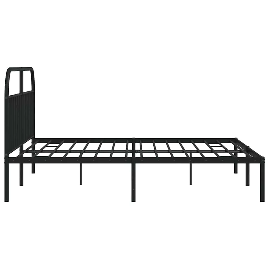 Cadre de lit métal sans matelas avec tête de lit noir 200x200cm - 7