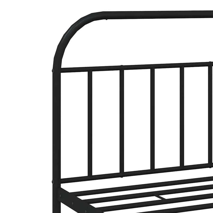 Cadre de lit métal sans matelas avec tête de lit noir 200x200cm - 9