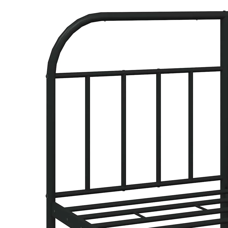 Cadre de lit métal sans matelas avec tête de lit noir 150x200cm - 9